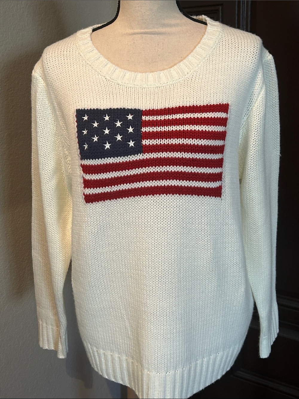 American Flag Crew Neck Sweater